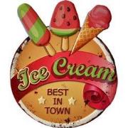 Clayre & Eef Wanddecoratie 38x45 cm Rood Groen IJzer