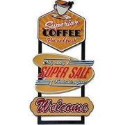 Clayre & Eef Wanddecoratie 40x77 cm Bruin Rood IJzer