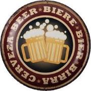 Clayre & Eef Tekstbord Ø 35 cm Rood Geel IJzer