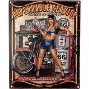 Clayre & Eef Tekstbord 20x25 cm Zwart IJzer Vrouw met Motor