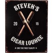 Clayre & Eef Tekstbord 20x25 cm Zwart IJzer Sigaren