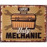 Clayre & Eef Tekstbord 25x20 cm Bruin IJzer Gereedschapskist