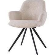 Livingfurn - Eetkamerstoel Doreen Boucle - Beige - 2 stuks