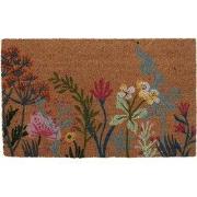 Clayre & Eef Deurmat 75x45 cm Bruin Kokos Bloemen