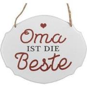 Clayre & Eef Tekstbord 18x15 cm Wit Metaal