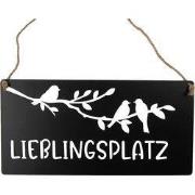 Clayre & Eef Tekstbord 30x15 cm Zwart Metaal