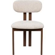 Eetkamerstoel Walnoot/Beige - Zithoogte 49cm - Noor - Set van 2