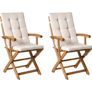 MAUI PREMIUM - Tuinstoel set van 2 - Lichtbeige/Bruin - Acaciahout