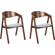 YUBA - Eetkamerstoel set van 2 - Donkerhout/Grijs - Polyester