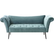 NANTILLY - Chaise longue - Blauwgroen - Stof