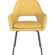 Eetkamerstoel Geel Stof - Zithoogte 45cm - Mos
