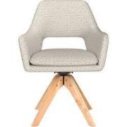 Eetkamerstoel Mos Off-White Houten Swivel - Giga Meubel