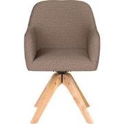 Eetkamerstoel Otis Taupe Houten Swivel - Giga Meubel