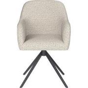 Eetkamerstoel Otis Off-White Metalen Swivel - Giga Meubel