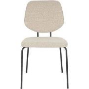 Eetkamerstoel Beige - Zithoogte 48cm - Zelo - Set van 2