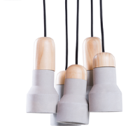 APURE - Hanglamp 5 lampen - Lichtgrijs - Beton