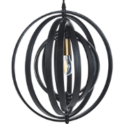 MURRELL - Hanglamp - Zwart - Populierenhout