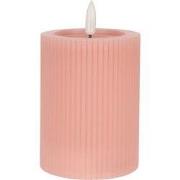 Clayre & Eef LED Kaars Ø 8x13 cm Roze Wax