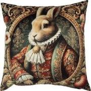 Clayre & Eef Kussenhoes 45x45 cm Beige Polyester Konijn