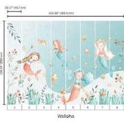 Meermin meisjes - Kinderbehang - 389,6 cm x 280 cm - Walloha
