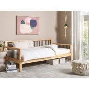 TRICOT - Eenpersoonsbed - Lichtbruin - 90 x 200 cm - Rubberhout