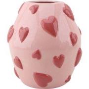 Vase -Flower Vase Hearts - Pink/ Red - 16x16x17,5cm