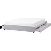PRADES - Bed met opbergruimte - Lichtgrijs - 180 x 200 cm - Polyester