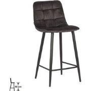 LABEL51 Barkruk Jelt - Antraciet - Velours - Laag