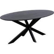 QUVIO Eettafel Sofia – Ovaal – 180x90 cm – Kruispoot –  Zwart
