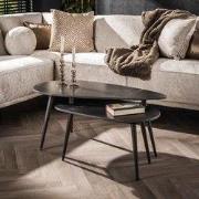 Set van 2 salontafels Sophie keramiek met Marmereffect zwart