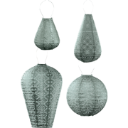 Lumiz Solar Buitenlampionnen Sage Green Set - 4 stuks