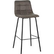 LABEL51 Barkruk Bistro - Taupe - Micro Suede - Hoog