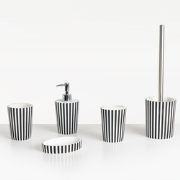 LIRCAY - Badkameraccessoireset - Zwart/Wit - Polyresin