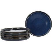 Dinerborden Terre - set van 6 stuks Geglazuurd Keramiek 27 cm - Blauw