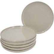 Ontbijtborden Terre set 6 stuks Geglazuurd Keramiek 21 cm - Beige