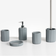 CAMANA - Badkameraccessoireset - Lichtgrijs - Polyresin