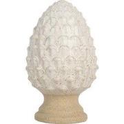 Clayre & Eef Decoratie Beeld Dennenappel Ø 9x15 cm Beige Aardewerk