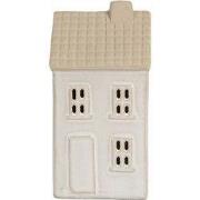 Clayre & Eef Decoratie Huis met LED 6x5x11 cm Beige Keramiek