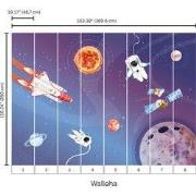 Reis door de ruimte - Kinderbehang - 389,6 cm x 280 cm - Walloha