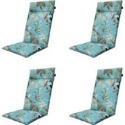 Madison -  Tuinstoelkussen Hoge Rug Grasse aqua - Ca. 120x50 cm - Set ...