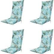 Madison -  Tuinstoelkussen Hoge Rug Grasse aqua - Ca. 123x50 cm - Set ...
