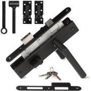 Tuindeurslot set RVS zwart Tuindeco