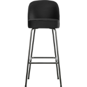 WOOOD Vogue Barstoel - Velvet - Zwart - 103x50x55
