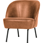 WOOOD Vogue Fauteuil - Leer - Cognac -  69x57x70