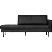 WOOOD Rodeo Daybed Rechts - Eco-leder - Zwart - 85x266x86/213