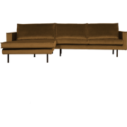 WOOOD Rodeo Chaise Longue Links - Velvet - Honinggeel