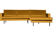 WOOOD Rodeo Chaise Longue Rechts - Velvet - Oker - 85x300x86/155