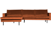 WOOOD Rodeo Chaise Longue Links - Velvet - Roest - 85x300x86/155