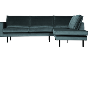 WOOOD Rodeo Hoekbank Rechts - Velvet - Teal - 85x266x213