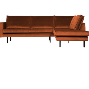 WOOOD Rodeo Hoekbank Rechts - Velvet - Roest - 85x266x86/213